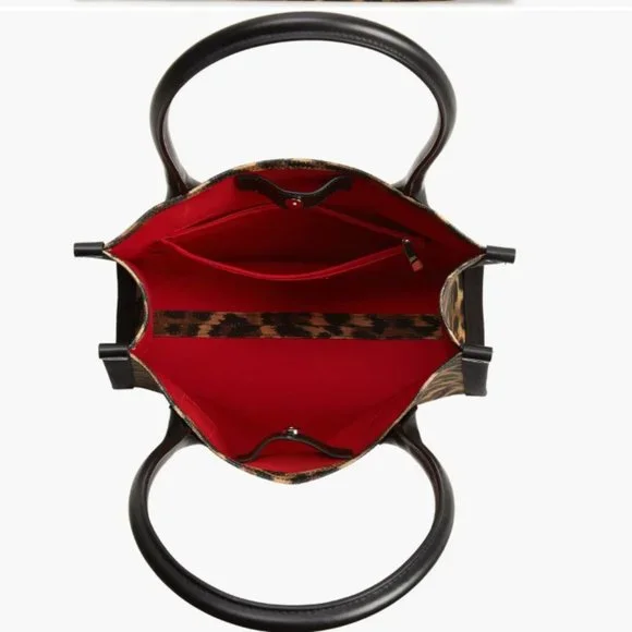 New Christian Louboutin Small Nastroloubi Leopard Print Canvas Tote - Picture 6 of 8